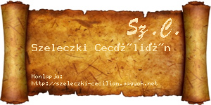 Szeleczki Cecílián névjegykártya
